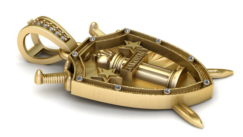 Crusader's Shield Pendant 3D Printable Model