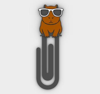 Paperclip Capybara - bookmark - 3MF pre-painted , STL