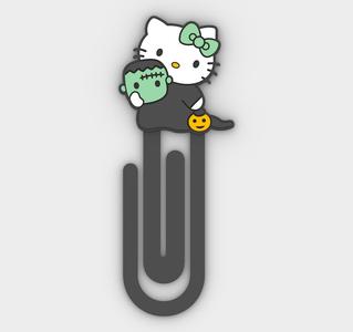 Paperclip HELLO KITTY WITH FRANKENSTEIN'S HEAD - HALLOWEEN - bookmark - 3MF pre-painted , STL