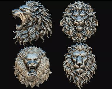 Lion Head Bas Relief 3D Printable Model 50 PERCENT OFF 3D Model Collection