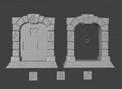 Rune Door for HeroQuest with Runes