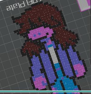 Individual pixel multicolor both sides Deltarune main characters