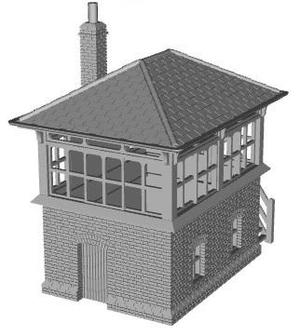 LBSCR Small S&F type 5 Signal box (right hand access) 1/76 scale