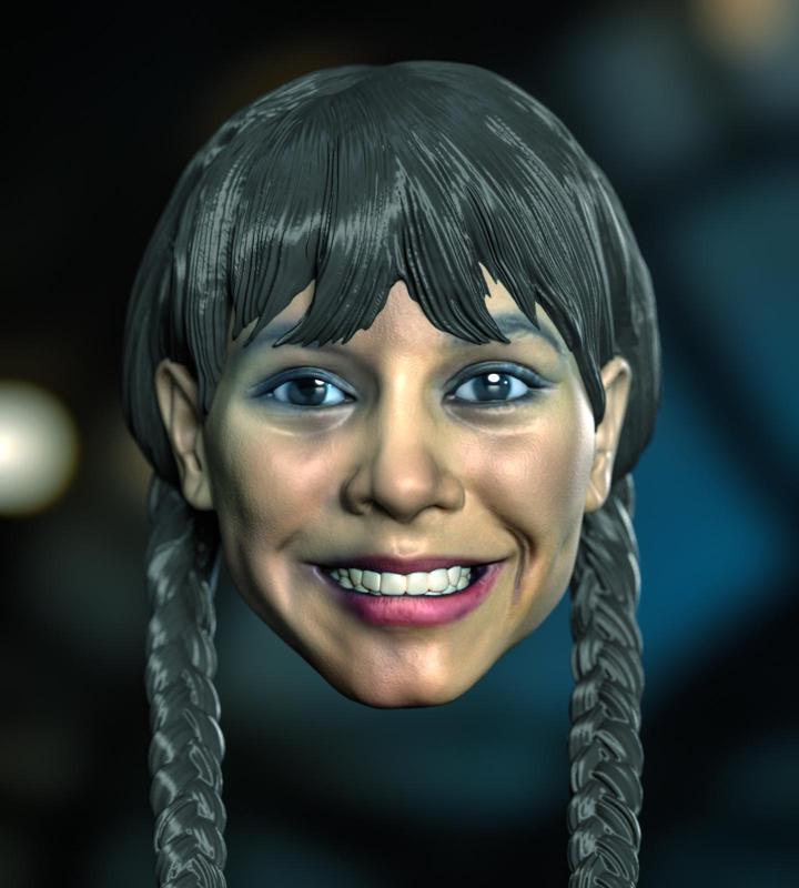 1/6 1/12 Smile Wednesday Season 2 Jenna Ortega Wednesday Addams Head Headsculpt