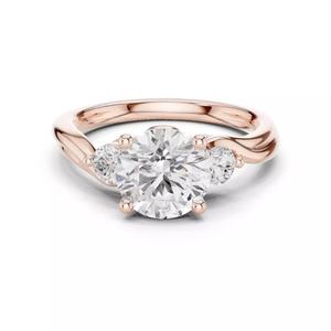 Trio Round Diamond Solitaire Ring 3dm stl renders animation