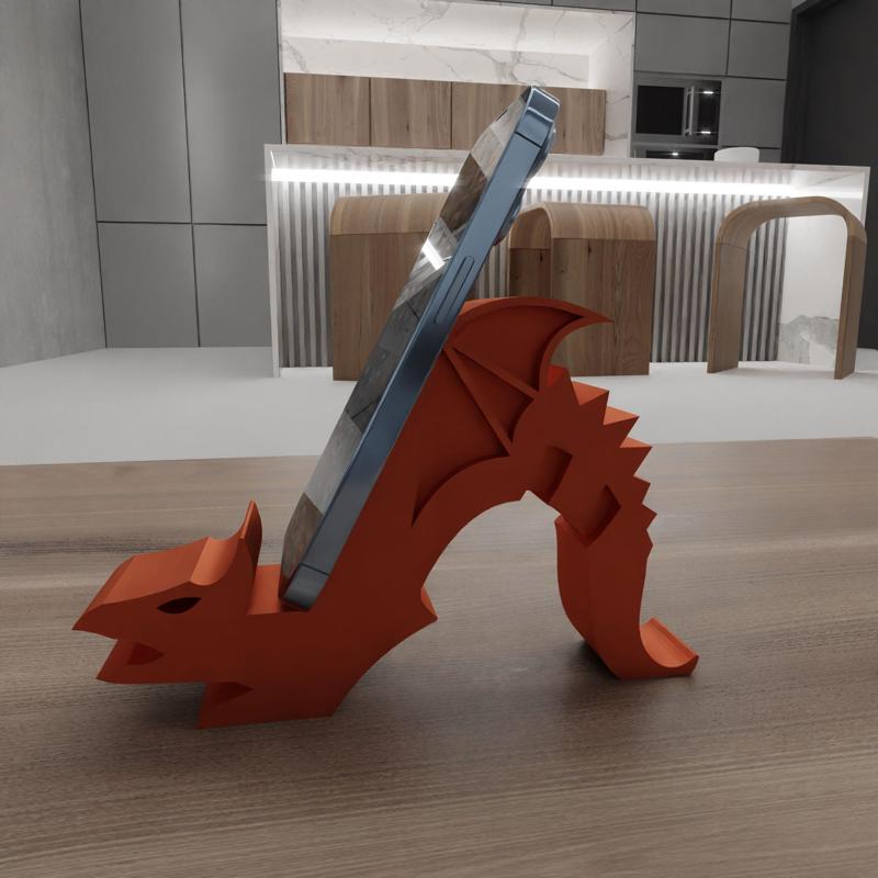 Dragon Phone Stand or Holder for Accessories With 3D Stl Files, 3D Printed Decor, Cell Phone Holder, 3D Printing,Gift Idea, Phone Stand