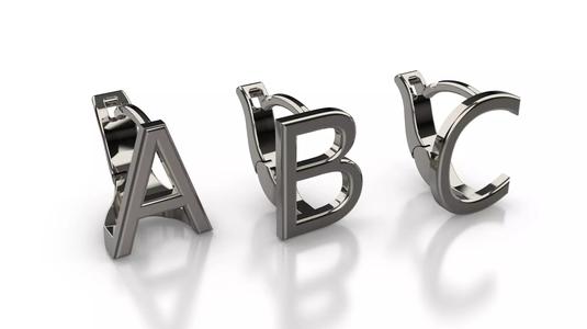 Hinged earring  - alphabetical letters