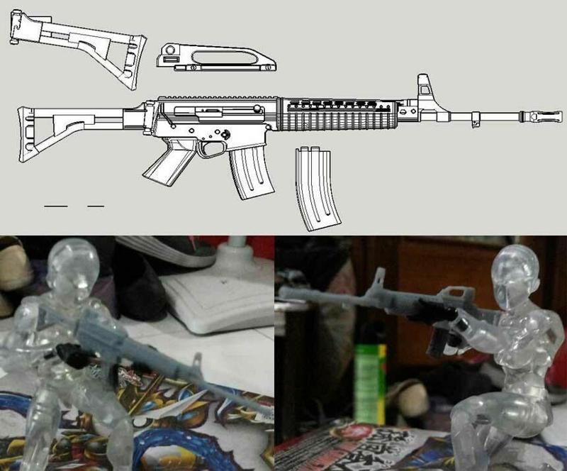 1/12 scale model SS-2 Indonesian assult Rifle