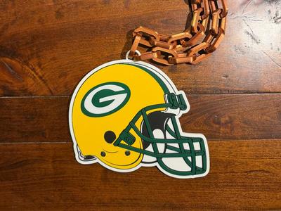 Green Bay Packers Oversized Necklace Helmet Logo