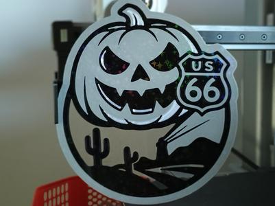 Haloween - Pumpkin Route 66 Window Pendant