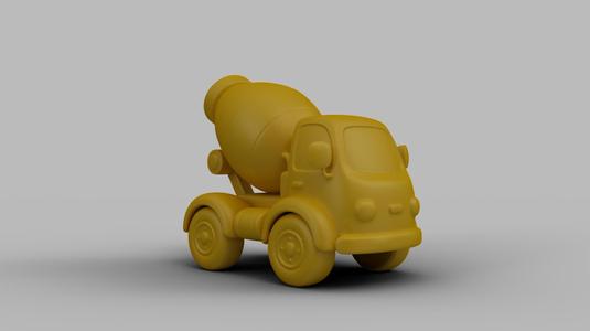 Cartoon Concrete Mixer Truck - Cute Toy Vehicle - Car