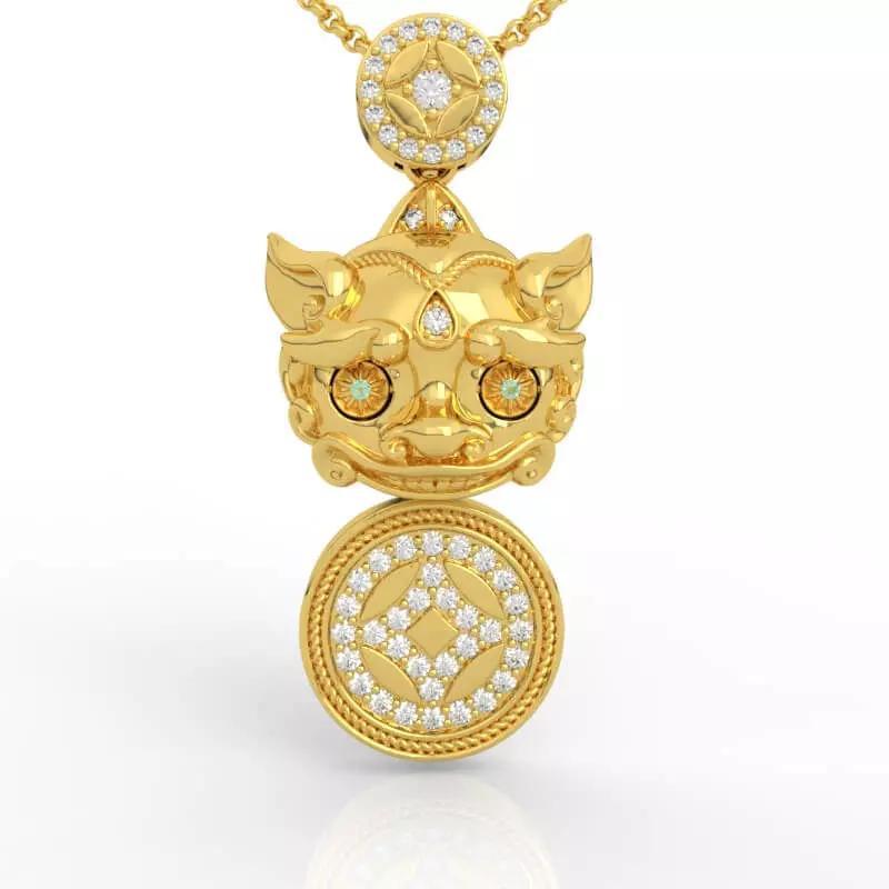 Movable Eye Pi Xiu Pendant Amulet Necklace 3D Model