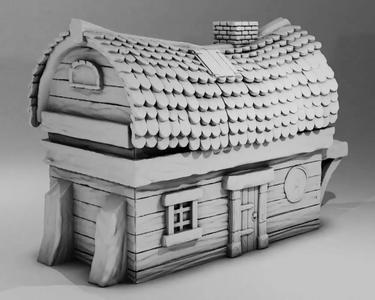 House 3D Print Model with roof