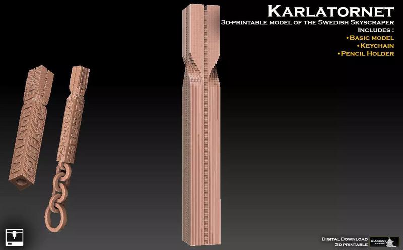 Karlatornet Model Keychain And Pencil Holder Merchandise