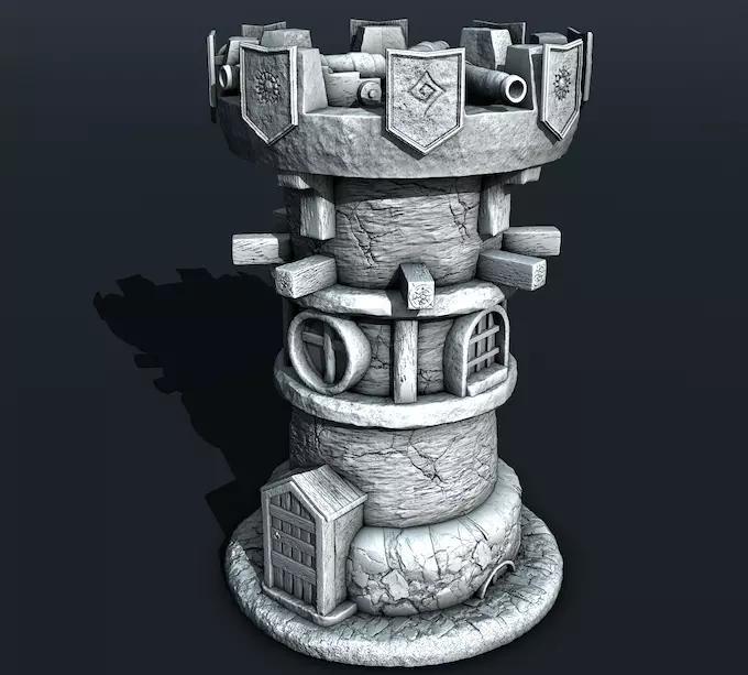 2 towers wooden tower