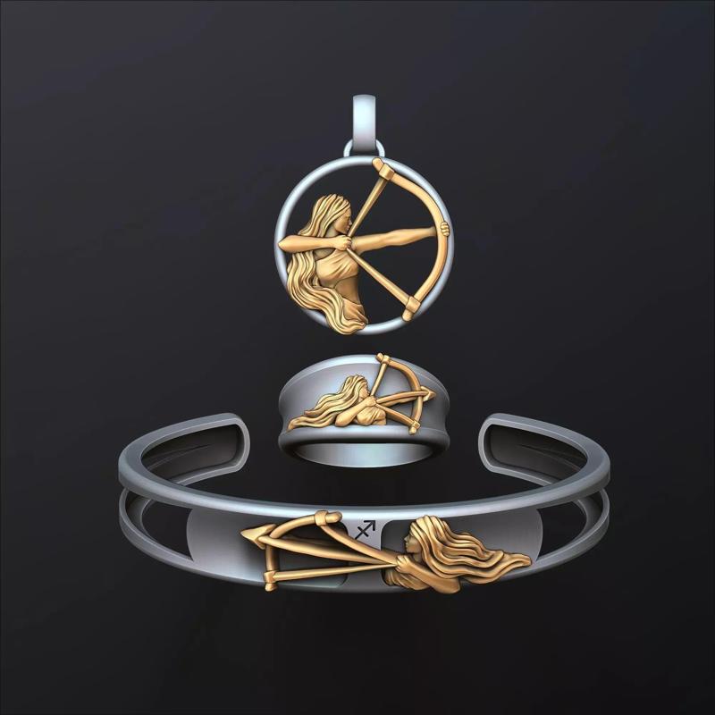 Zodiac Horoscope Sagittarius ring pendant bracelet collection