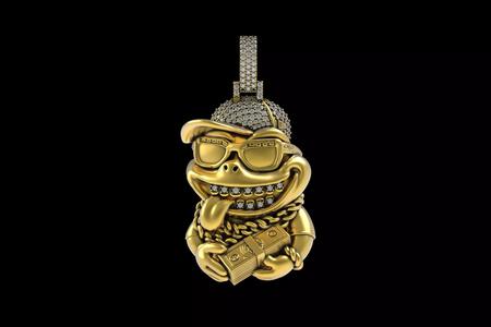 00051 Rich Frog Hip Hop Pendant