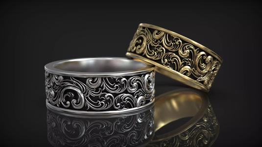Vintage Floral Ornate Royal Heraldic Baroque Pattern Band