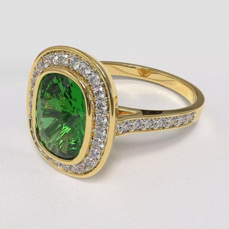 The Emerald Color Stone Ladies Ring