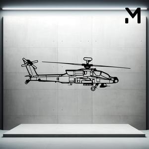 Wall Silhouette: ah 64d apache front