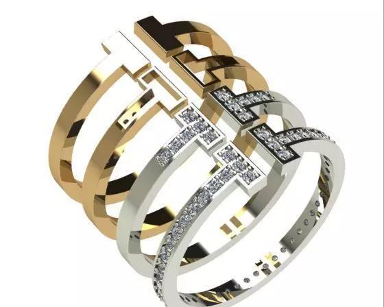 T rings tiffany printable 3d model