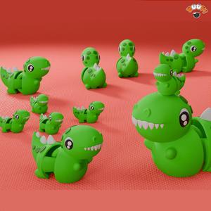 Cute Mini Flexi T-Rex 🦖| Dinosaur Articulated Fidget Toy + Keychain | Print-in-Place | Multicolor 3MF STL Files