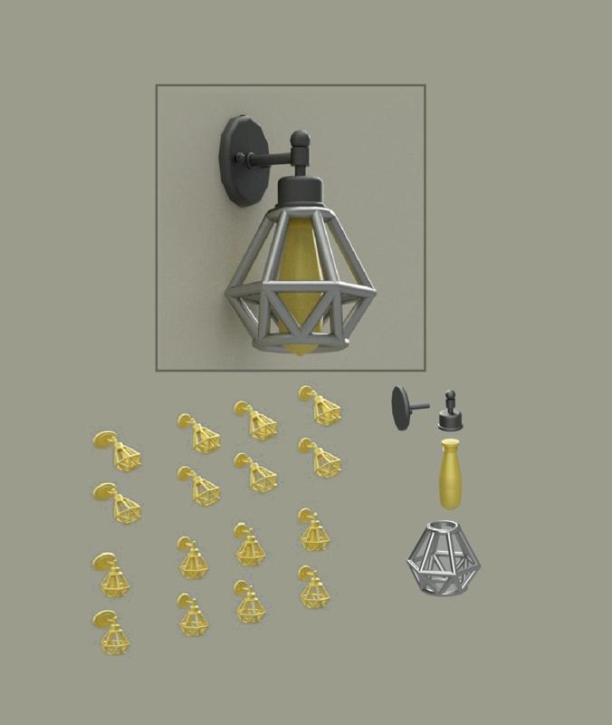 Model 8. 16 versions of Miniature Wall Lamps