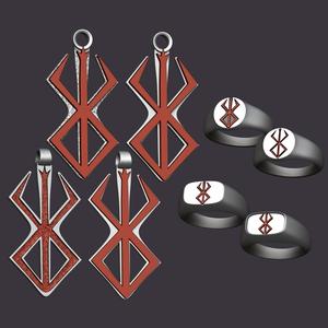 Berserk Accessories Set - 4 Rings & 4 Pendants (8 Items)