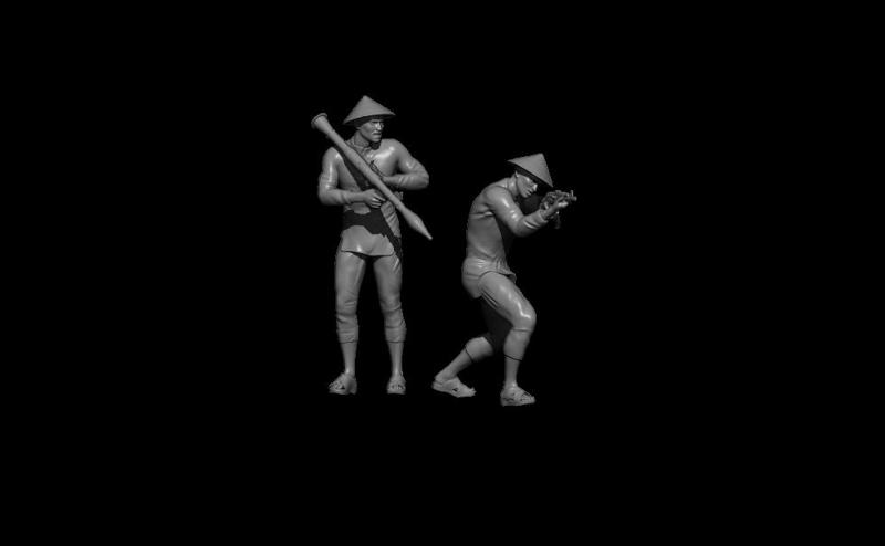 PACK 2 VIETCONG PEASANTS WITH GUNS