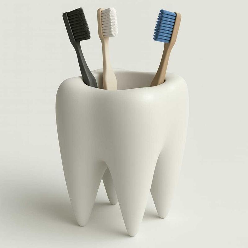 Tooth-Shaped Toothbrush Holder – 3D Printable Bathroom Accessory