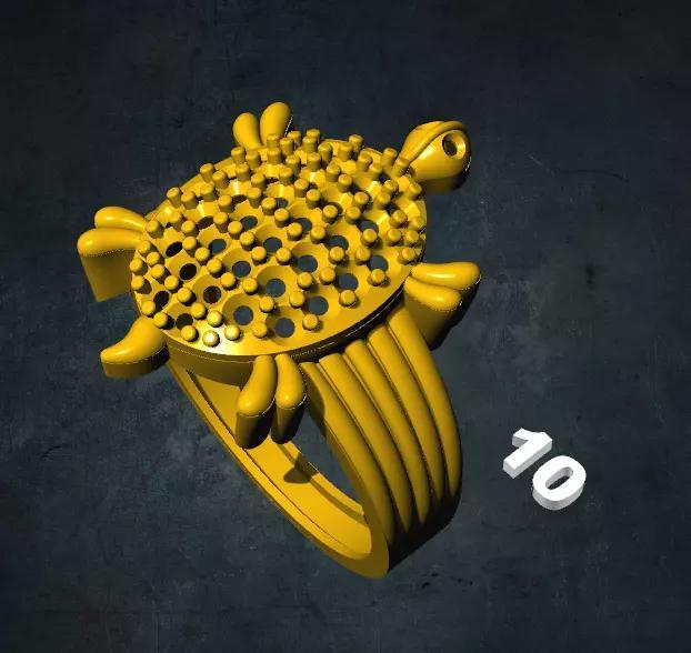 tortois turtle ring with number