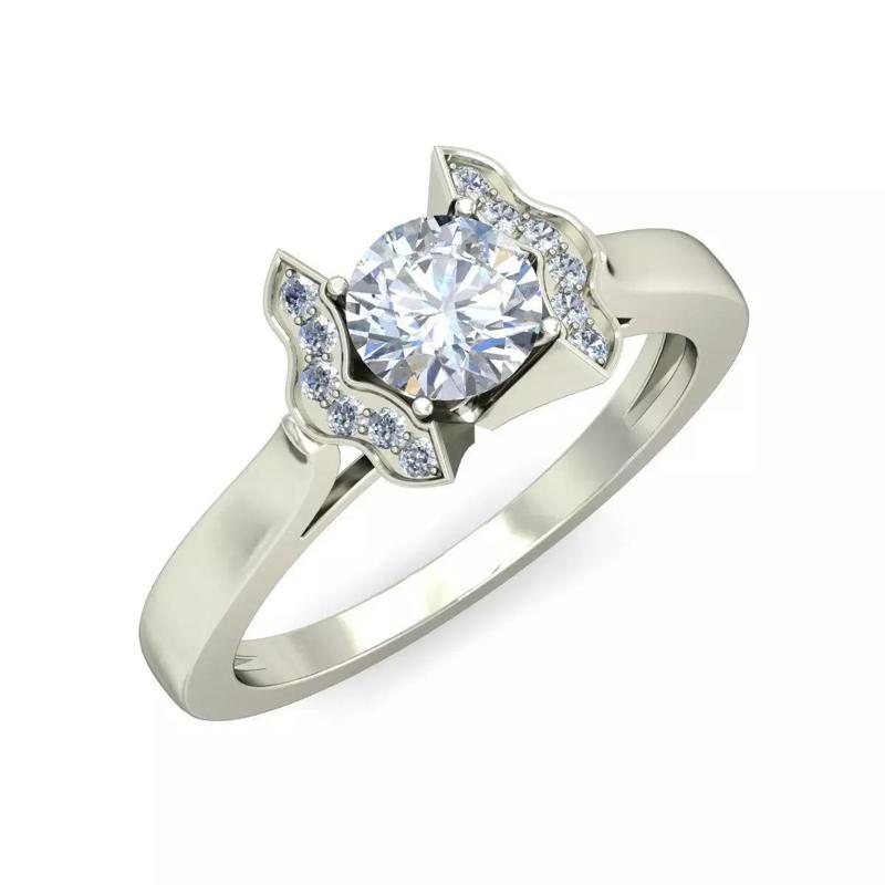 Twisted Single Stone Engagement Ring