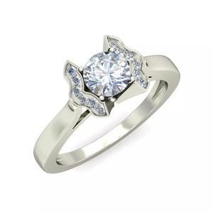 Twisted Single Stone Engagement Ring