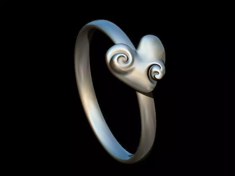 Twisted Heart Ring 3D Model for 3D Printer