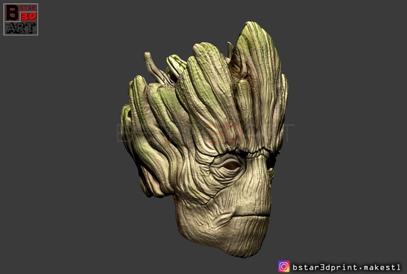 Groot mask - Guardians of the Galaxy - Marvel comics cosplay 3D print model