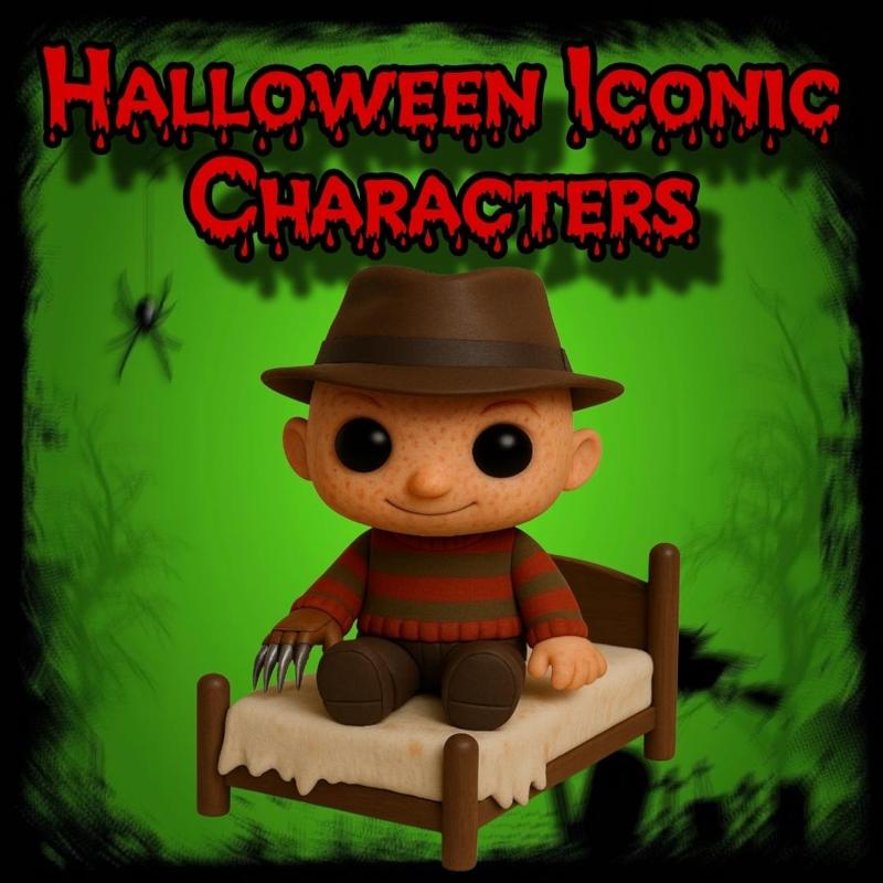freddy krueger diorama chibi Halloween iconic characters
