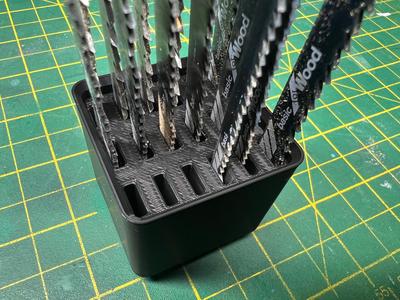 Gridfinity 1x1 jigsaw blade holder all large holes