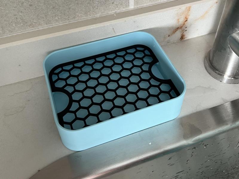 Minimalist sponge stand and drainer