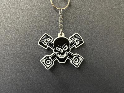 Skull/Motor Keychain
