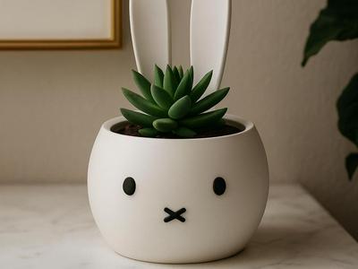 Miffy-Inspired Planter – Kawaii Succulent Pot