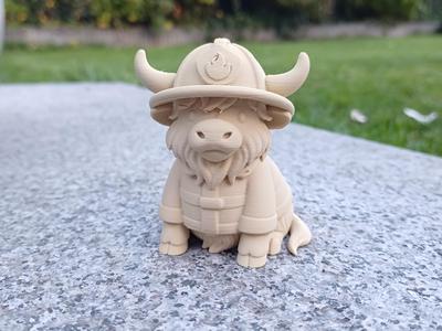Firefighter Highland Cow – The Udderly Brave Hero 