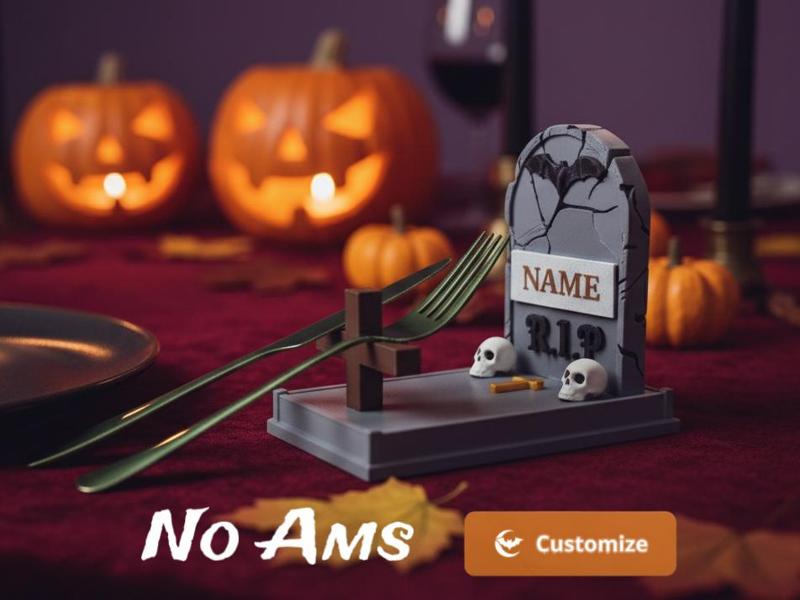 HALLOWEEN PLACE MARKER & CUTLERY HOLDER REUSABLE