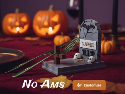 HALLOWEEN PLACE MARKER & CUTLERY HOLDER REUSABLE