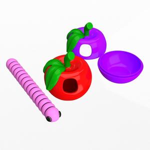 Apple Caterpillar-Cute Flexi Articulated Skeleton Print-in-place Fidget with 3MF included.