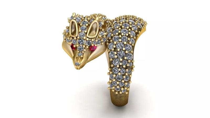 wolf animal ring 3d printable model