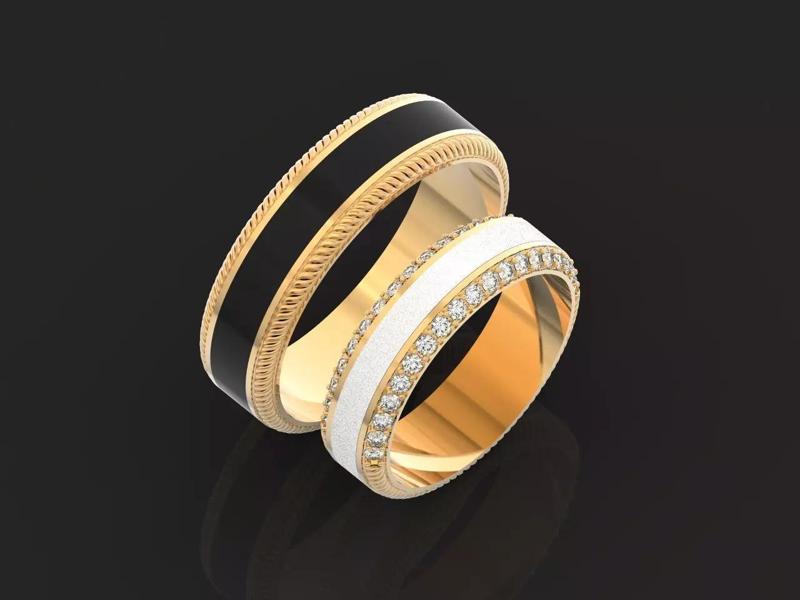 enamel  wedding rings 934