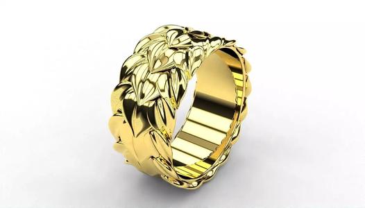 Wide leaf Ring