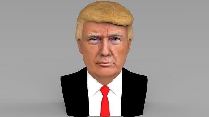 President Donald Trump bust for full color 3D printing