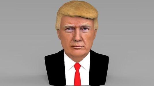 President Donald Trump bust for full color 3D printing