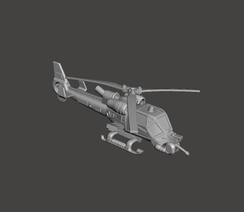 FAN ART BLUE THUNDER RETRO HELICOPTER